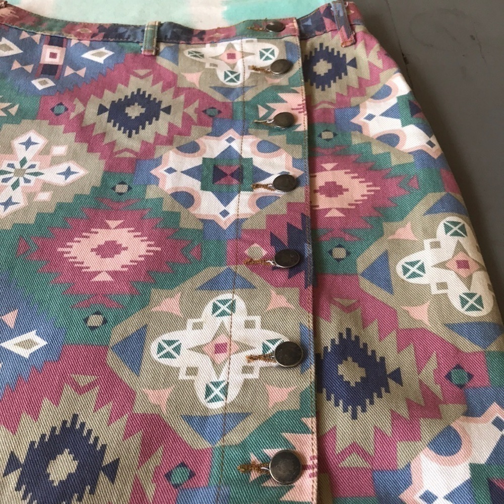 Vintage Niki-Lee California Southwestern Denim Maxi Skirt Size 7 USA - Picture 8 of 12